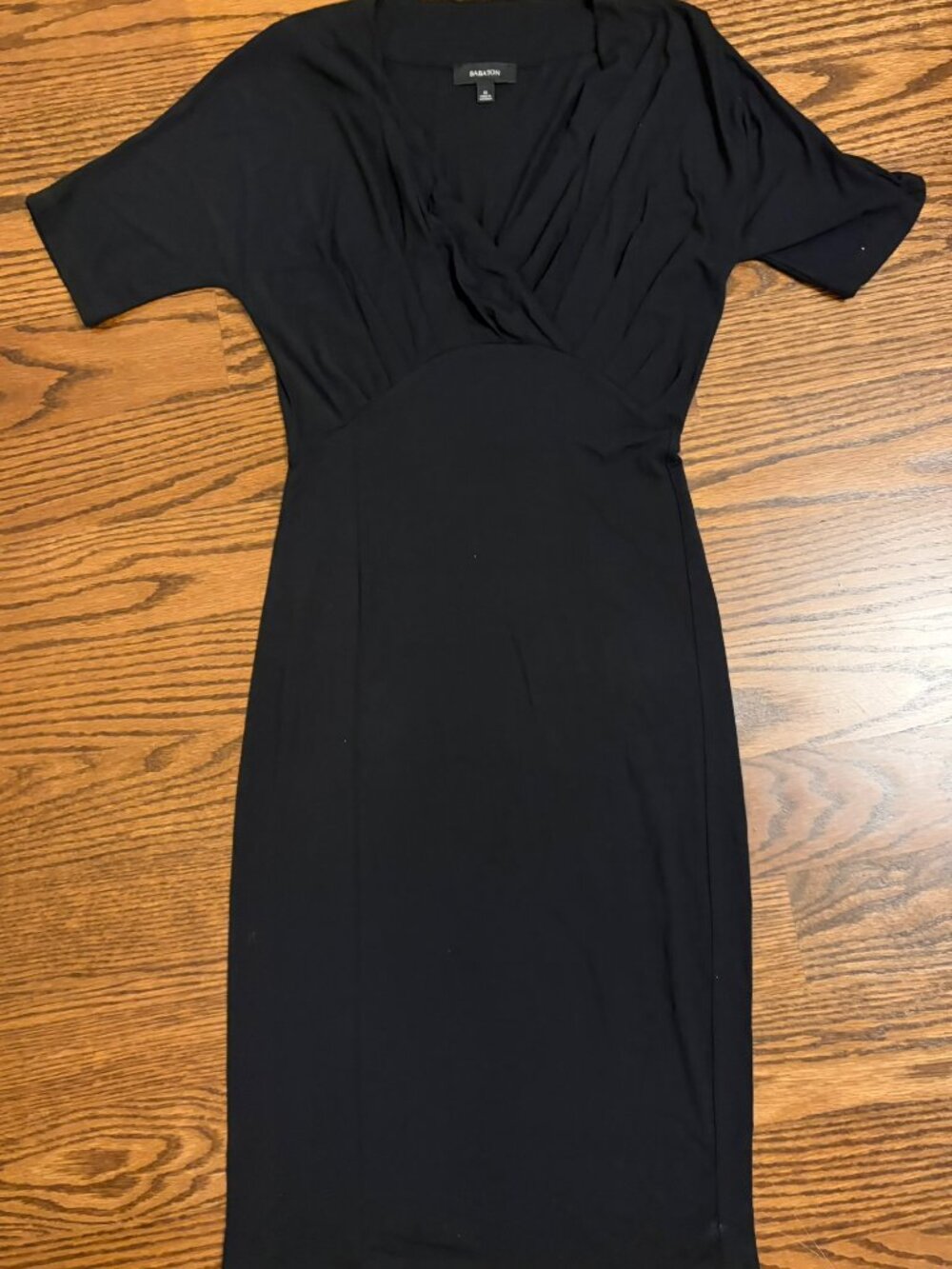 Babaton Short-sleeve Wrap-front Midi Dress